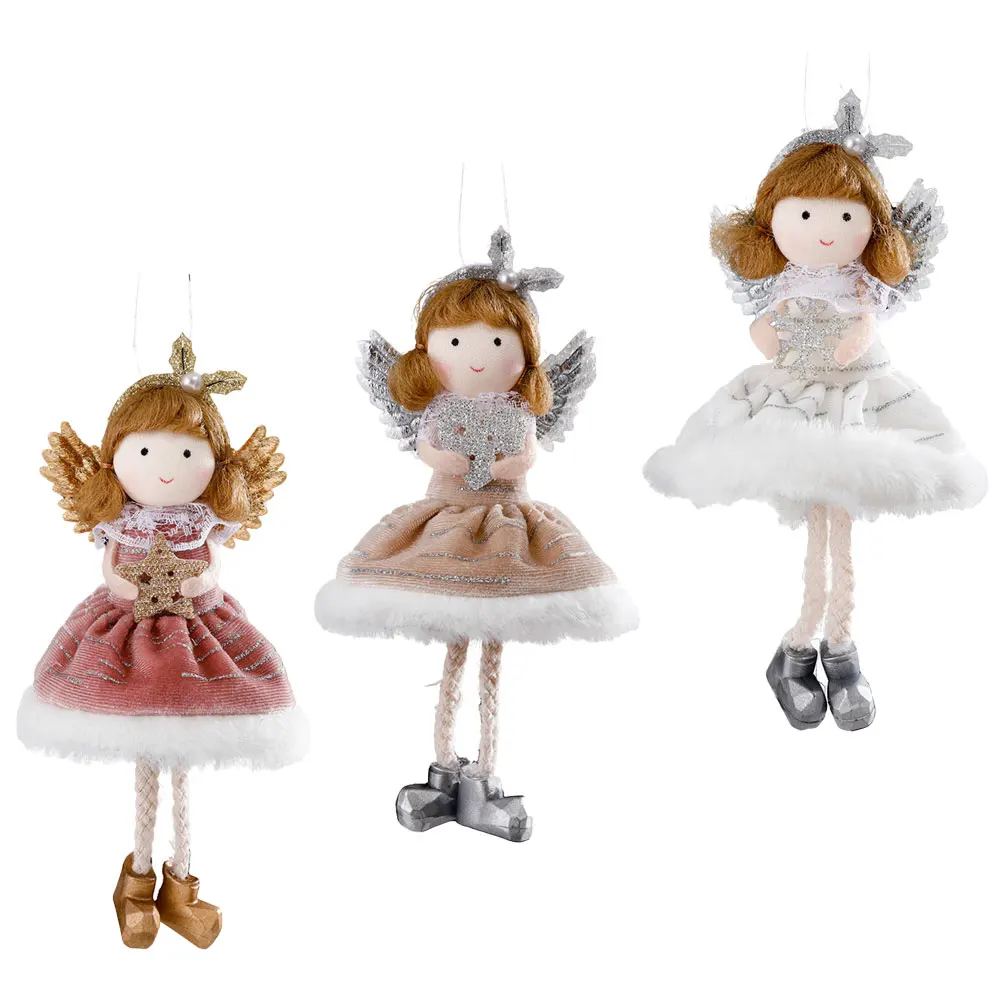 

3Pcs Christmas Hanging Ornament Angel Pendant Xmas Tree Xmas Party Hanging Decoration Angel Ornaments