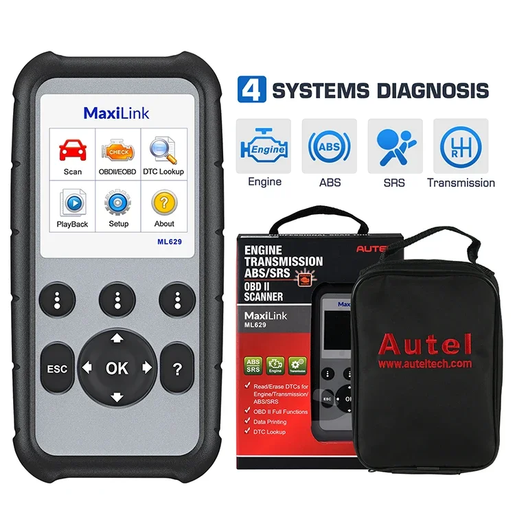 A-utel ML629 OBD2 Scanner Automotive Car Diagnostic Tool Engine Transmission ABS OBD 2 Code Reader OBDII Diagnostic Tool