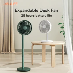 JISULIFE-Ventilador de escritorio portátil, dispositivo recargable de 8000mAh, 5 velocidades, silencioso, para el hogar y la Oficina