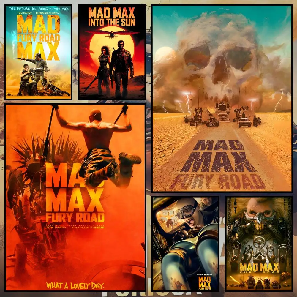 Film-Mad Max-Poster, wasserfestes PVC-Wandposter, selbstklebende HD-Kunst für Wohnzimmer, Schlafzimmer und Geschäft