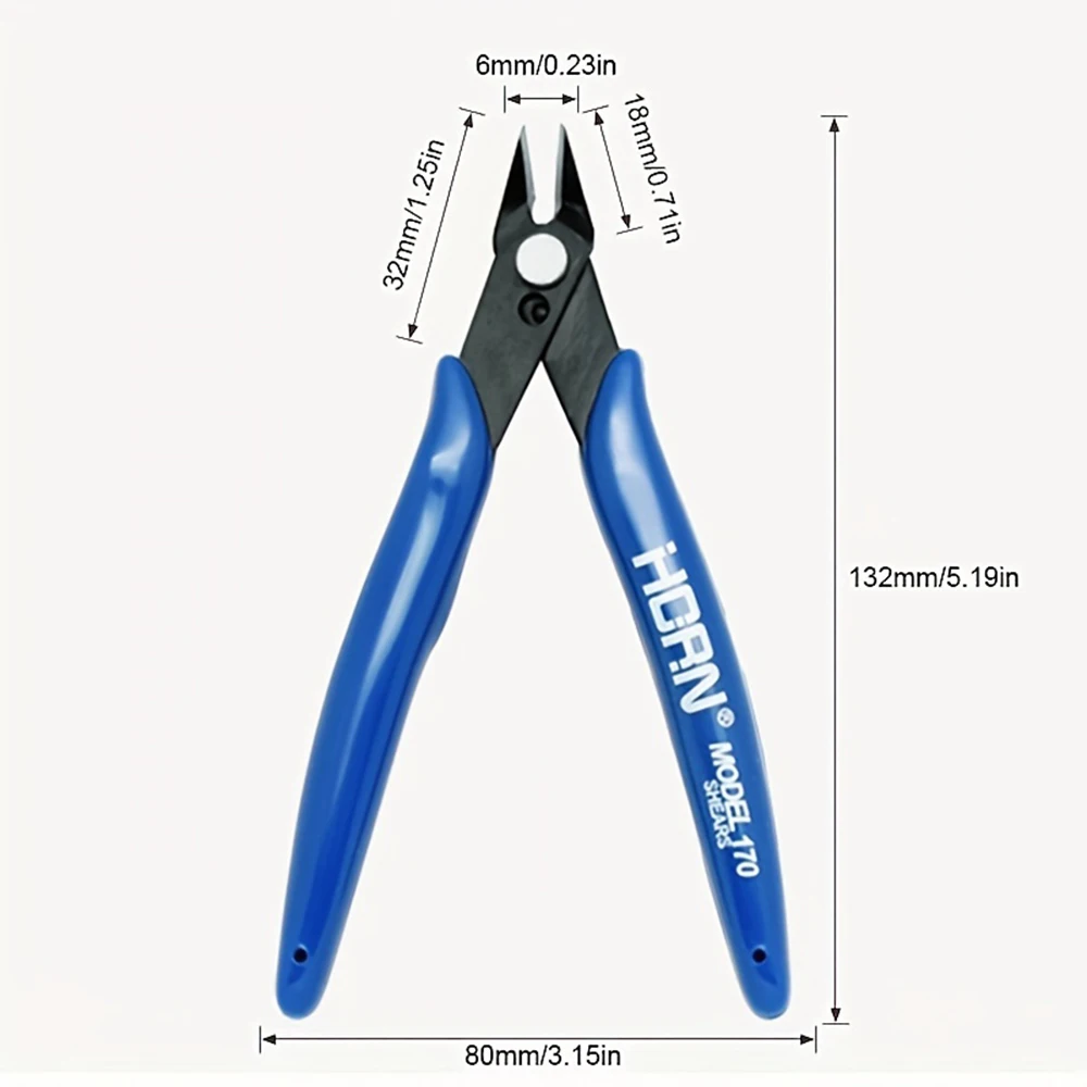 170 Wire Cutter DIY Trimmer Diagonal Side Cutting Cable Nippers Red Blue Pliers Hand Mini Snips Flush Nipper Trimmer Hand Tools