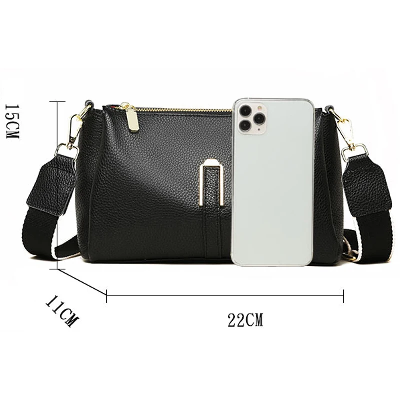 100% Genuine Leather Women\'s Bag Handbag 2024 Luxury Cow Leather Women Shoulder Crossbody Bag Fashion Female Messenger Phone Bag