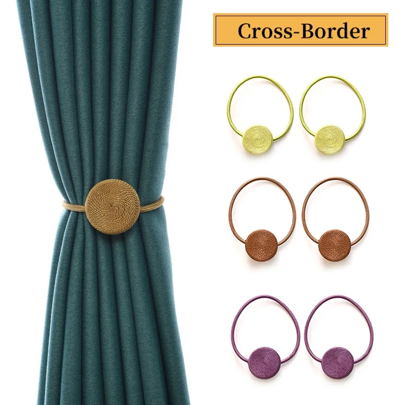 Curtain Tieback Magnet Modern Simple Style Clip Per Tende Drape Ties Backs Weave Rope Holdbacks For Window Curtain Holder