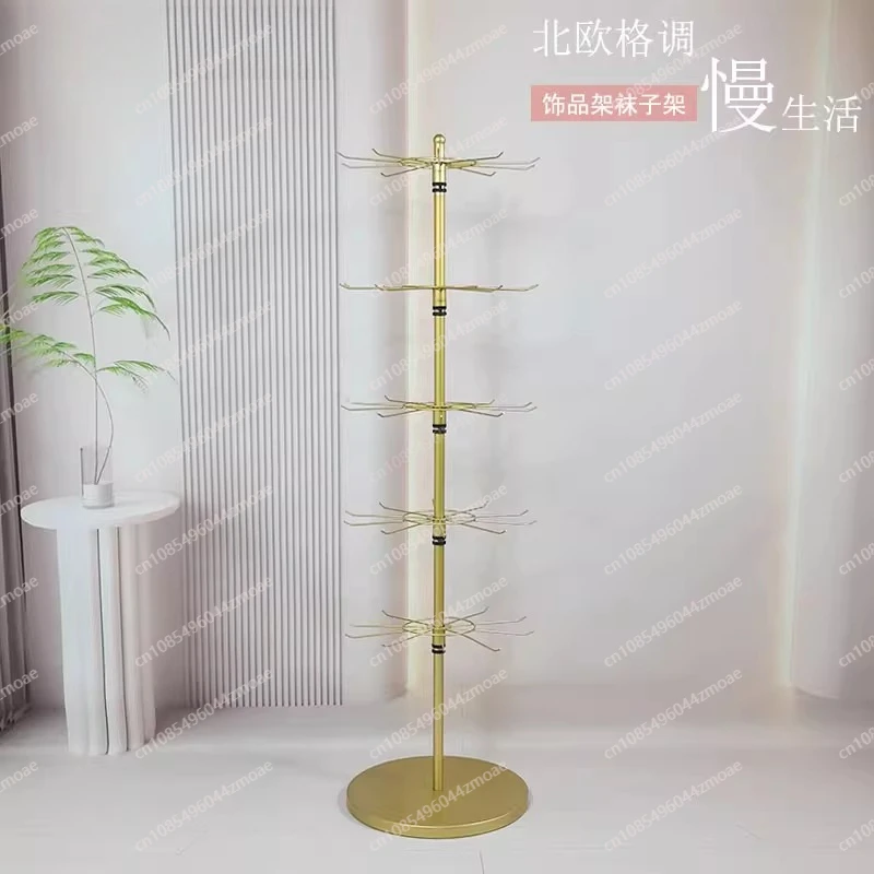

Rotatable socks display rack jewelry mobile phone case lipstick keychain doll brick and mortar store stall floor display rack