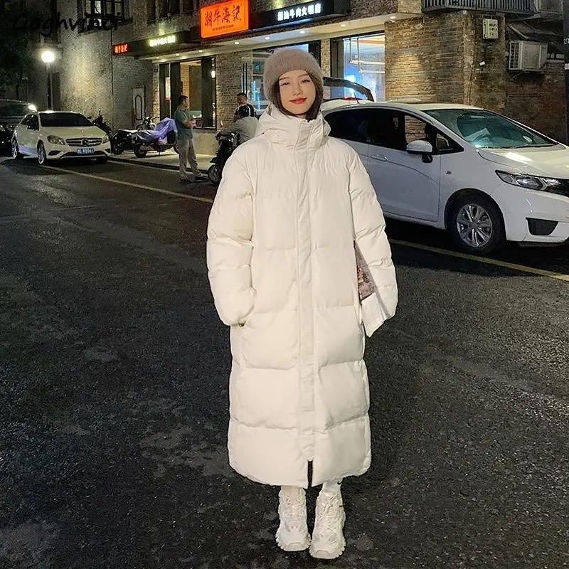 X-long Parkas Women Mid-calf Winter New Arrival Korean Style Loose Thick Overcoats Warm BF Streetwear Leisure Harajuku Clothing