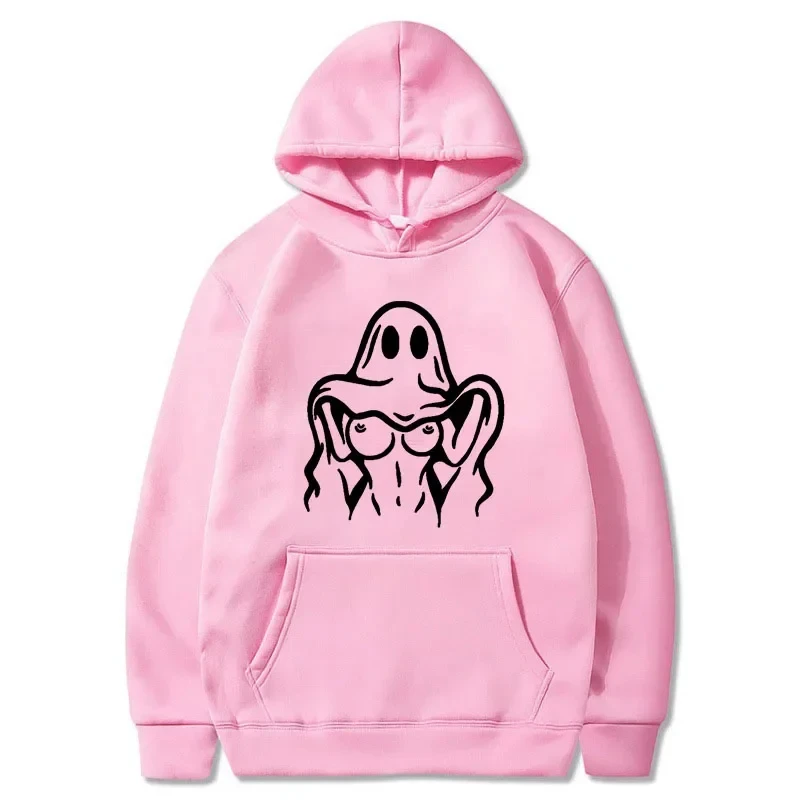 Jersey callejero de Hip hop para mujer, Sudadera con capucha cómoda de marca de tendencia con estampado de fantasma para hombre, Sudadera con capucha de moda para primavera y otoño 2024