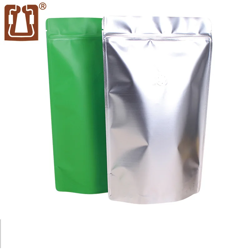 Zhanfei Packaging One Pound One-way Air Valve Coffee Bean Bag 10Pcs Self-contained Kraft Aluminum Foil Coffee Packaging Bag