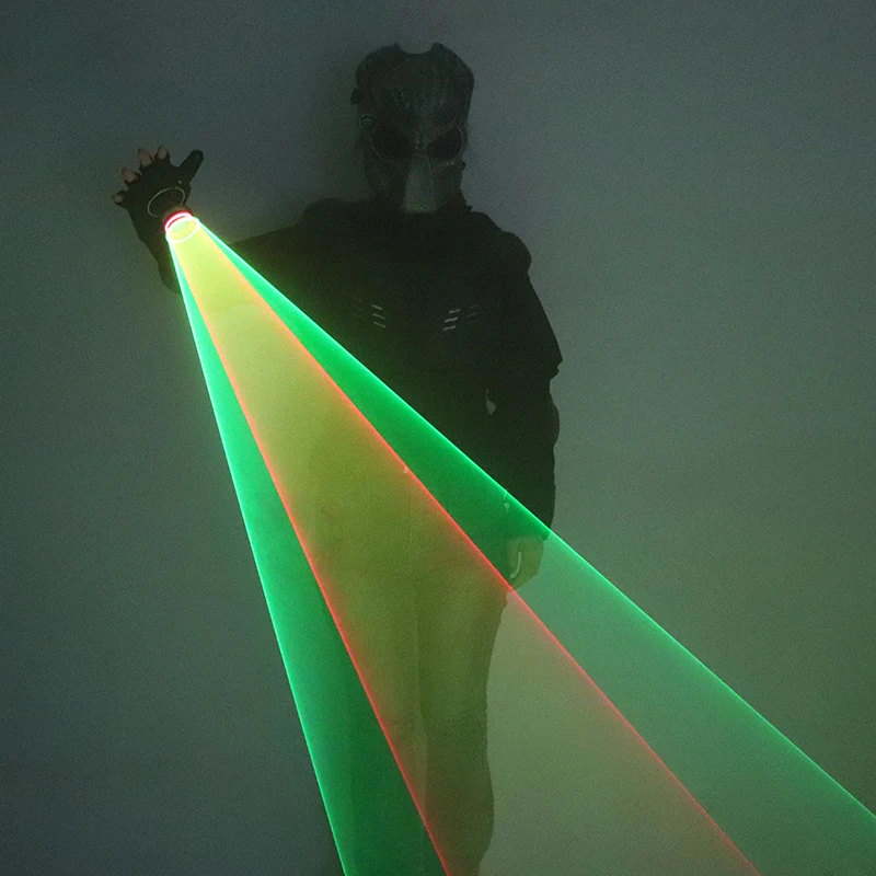 New Green Red Laser Vortex Gloves Finger Lamp Handheld Whirlwind  Auto Rotating Laser Gloves Light Up Birthday Party Laser Show view 4