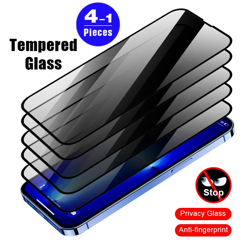 4/3/2/1Pcs  tempered glass film for iphone X XR XS Max 11 Pro Privacy Glass smartphone for iphone 12 13 Mini 14 Pro Max 15 Plus