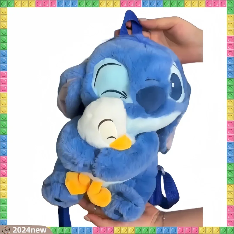 

Lilo&Stitch Cute Cartoon Plush Dolls Backpack Kawaii Anime Disney Stitch Fashion Children'S Backpack Duck Stitch Plush Schoolbag