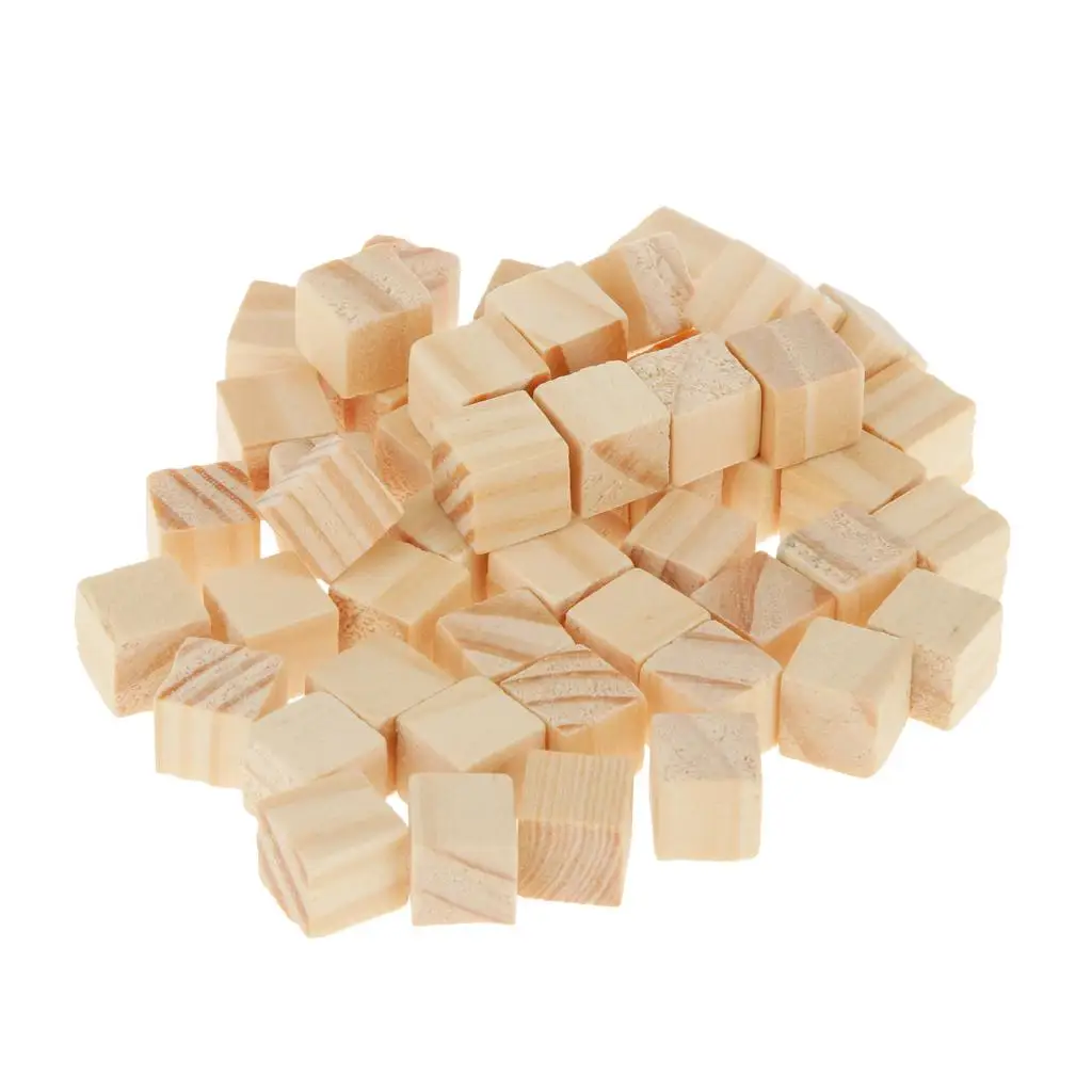 5-6pack 50 Wooden Square Tiles for Crafts Wood 10x10mm