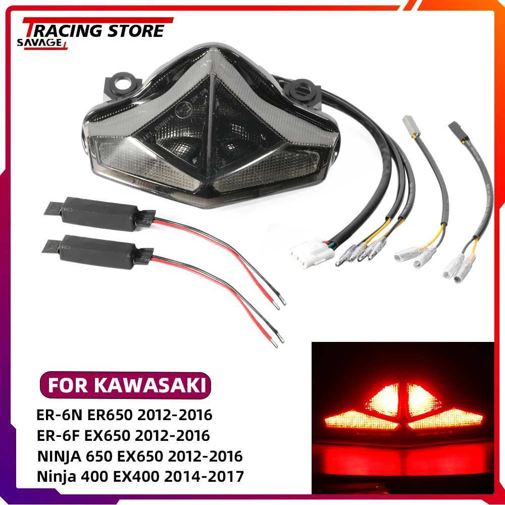 

LED Integrated Taillight For Kawasaki ER6N ER650 ER6F EX650 Ninja 650 400 EX400 Brake Turn Signal Blinker Daytime Running Light