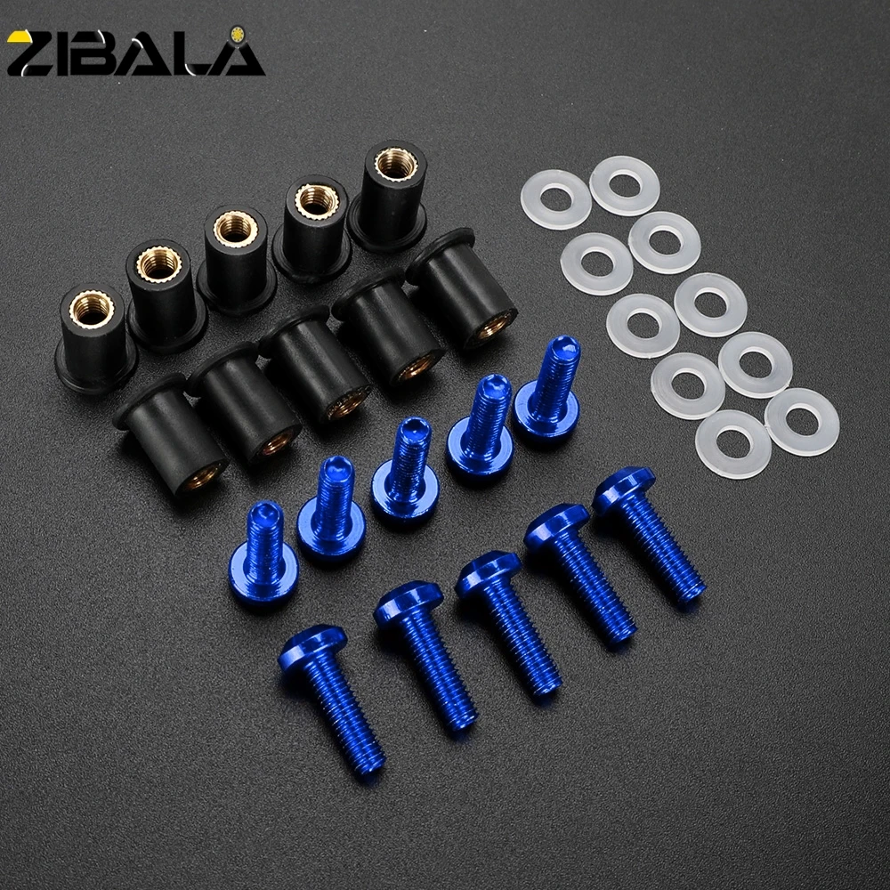 5MM 10PCS Windscreen Fairing Bolts Kit For YAMAHA NMAX 125 150 155 NMAX155 NMAX125 N-MAX 125 2015 2016-2023 Screw Rubber Nuts