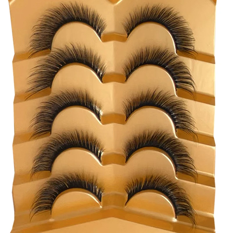 目を引くマンゴーアイ 3D 人工つけまつげ 5 組 - 長く太いまつげで目元を美しく演出します。