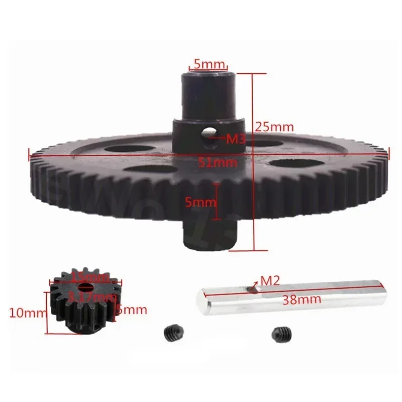 Wltoys 1:12 12428 12423 12429 FY-03 Off-road Vehicle Remote Control Car Metal Center Reduction Gear 62T 17T Motor Gear Accessori