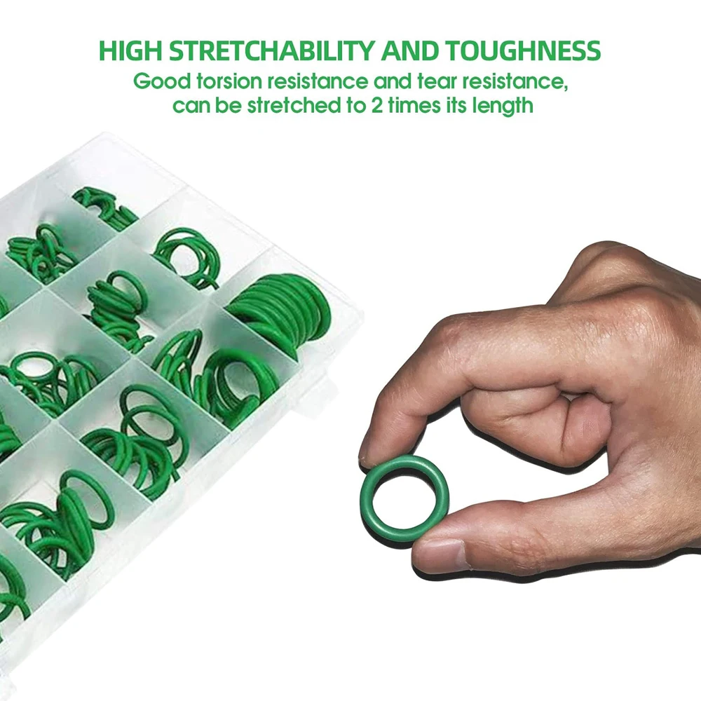 270Pcs 18 Sizes Universal Car HNBR  Air Conditioning O Rings Rubber Refrigerant Ring Sets With Plastic Box Car Auto Repair Tools