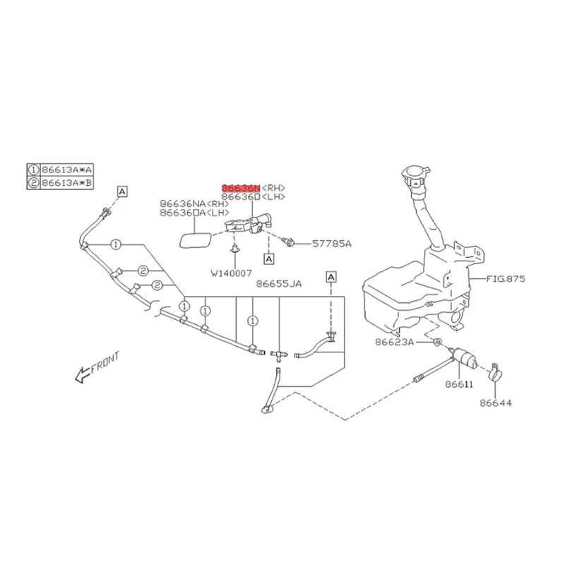 1Pair Headlight Spray Nozzle Water 86636-CA250 86636-CA241 for Subaru BRZ 2015-2019 Head Light Washer Nozzle Actuator