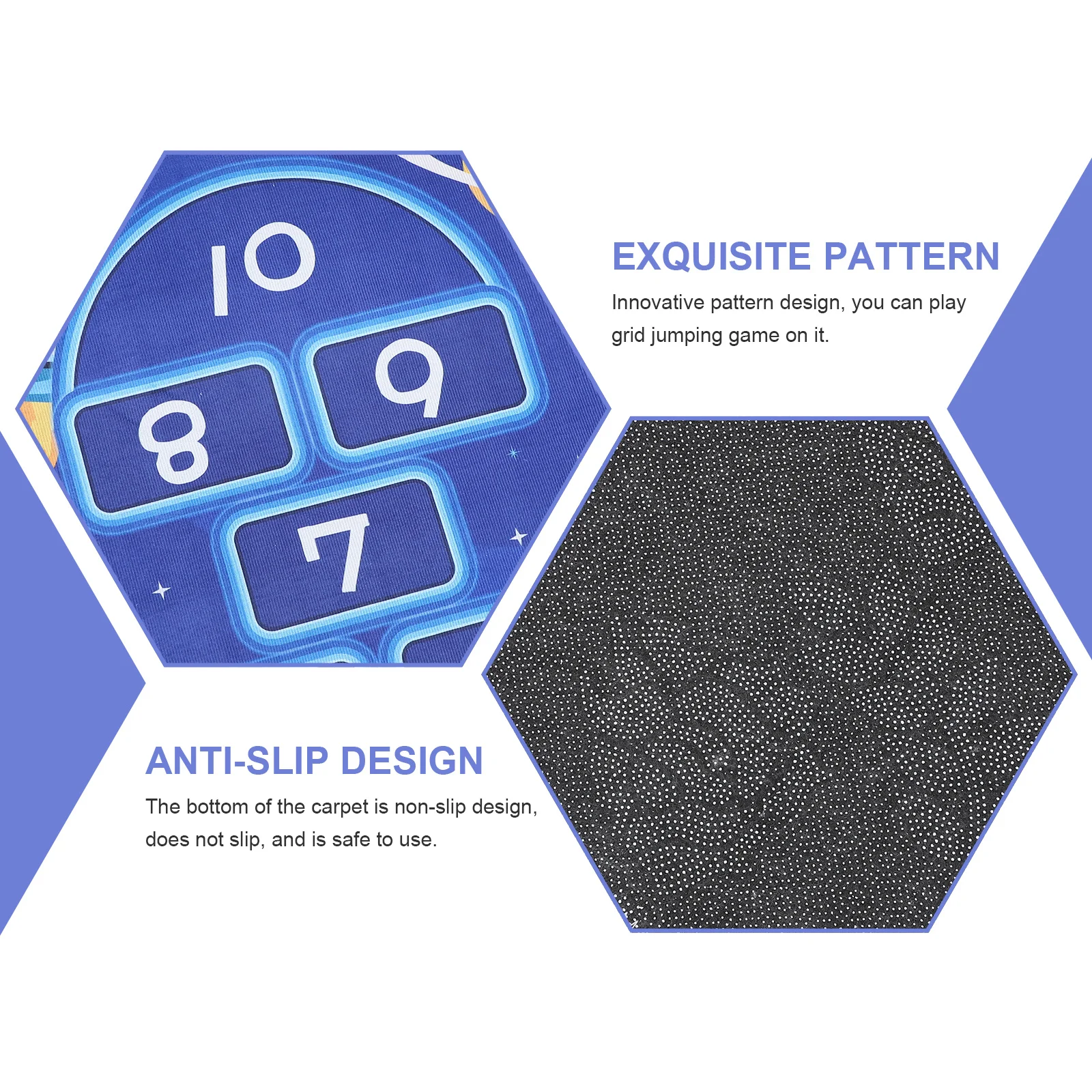 Hopscotch Mats Rug for Room Rugs Play Area Playroom Game Pad Gaming Floor Polyester