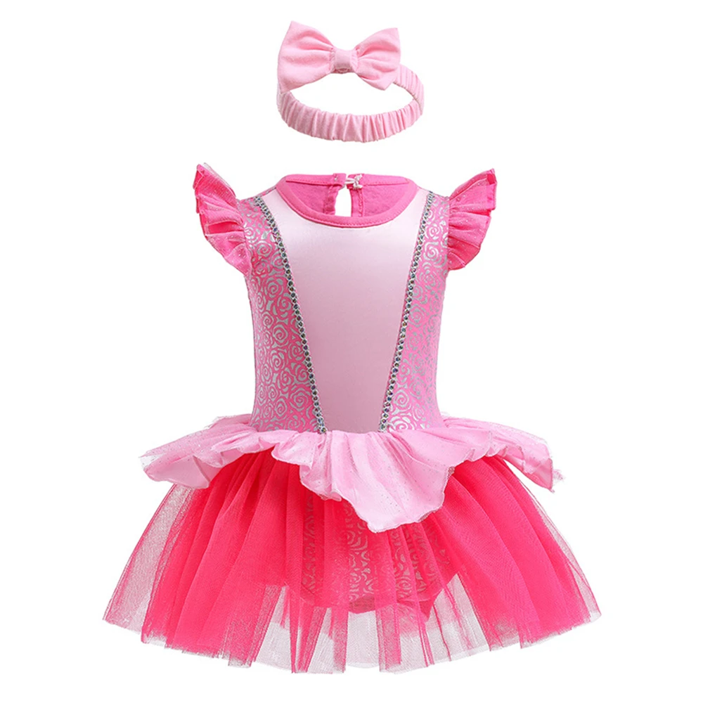 Halloween Party Baby Girls Princess Dress Aurora Elsa Rapunzel Snow White Costume Newborn Jumpsuits Tulle Bow Rompers