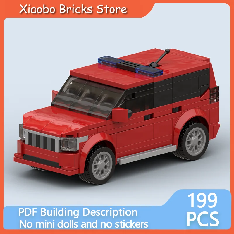 City Engineering Service Car Model DIY MOC Building Bricks Dutch Fire Chief Car Modular Technology Holiday Assemble Toys Suit