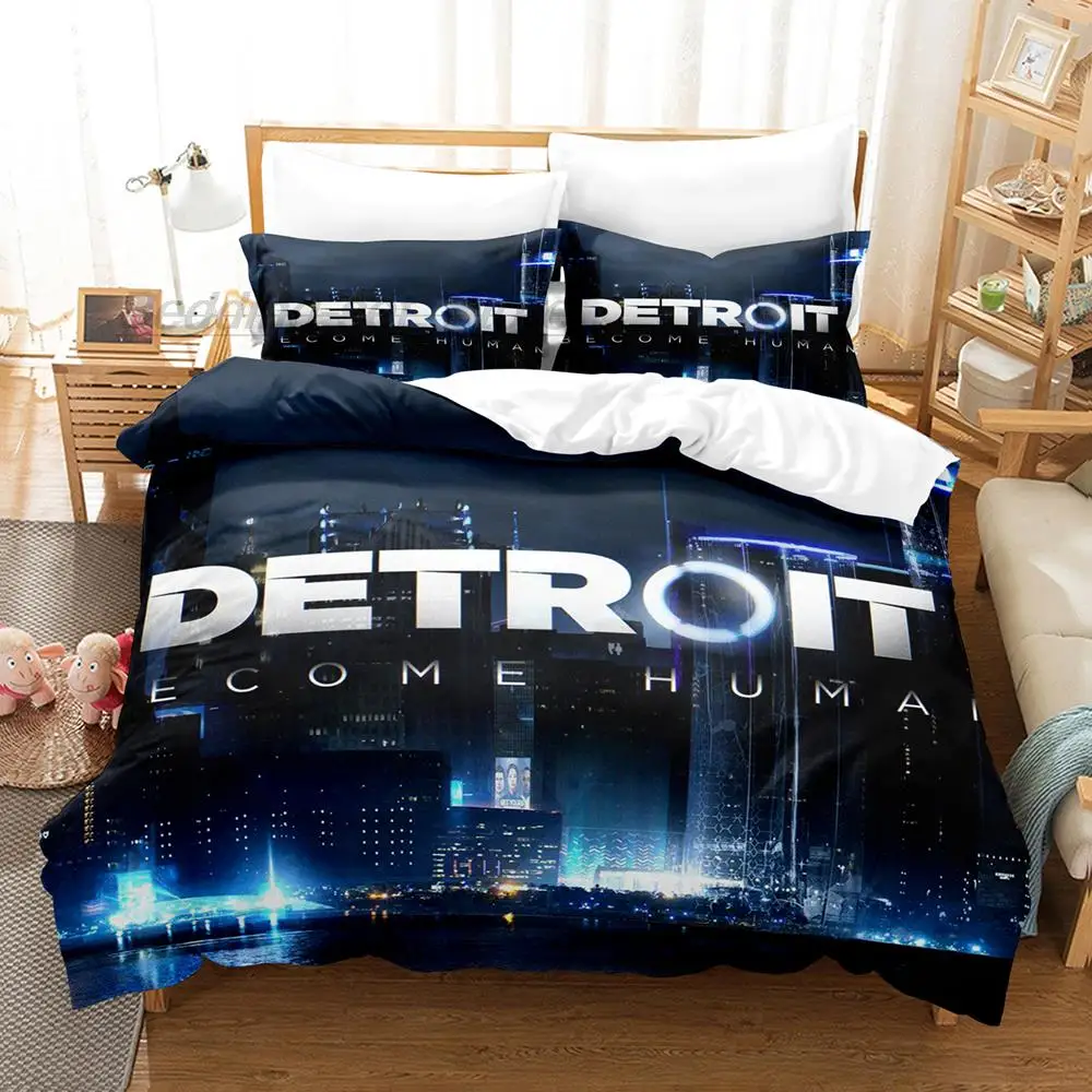 2025 Detroit Become Human Bedding Set Single Twin Full Queen King Size Bed Set Aldult Kid Bedroom Duvetcover Sets 3D Print 030