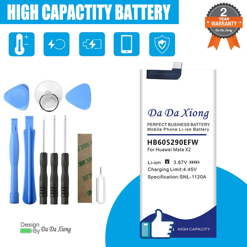 

High Quality New HB605290EFW Replacement Battery For Huawei Mate X2 TET-AN00 Mobile Phone Batteries + Kit Tools