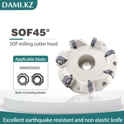 SOF Fast Feed Milling Cutter Head CNC Lathe 45 Degree 5T 6T 7T 8T 9T 10T Milling Cutter Head Use For ONMU050505 Milling Inserts