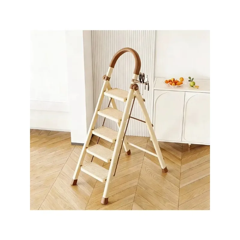 Multifunctional carbon steel telescopic indoor folding household thickened herringbone ladder climbing stairs