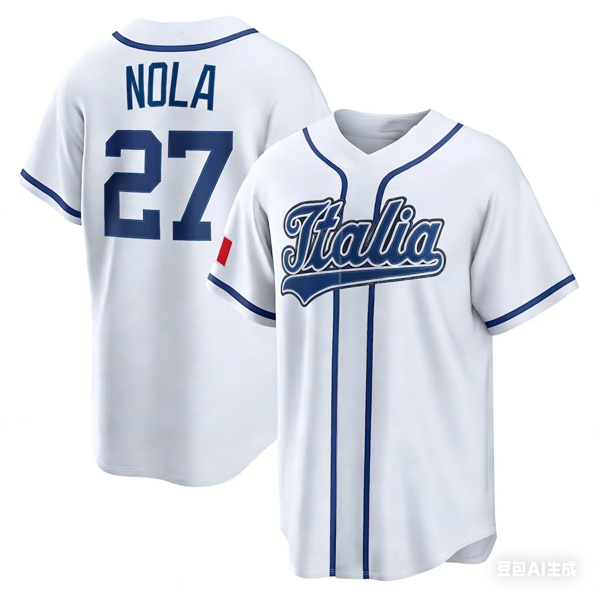 2026 Italy Baseball Jersey Cagliandone 14 Men's White Italia Baseball Shirt Short Sleeve Fan Version Sportswear