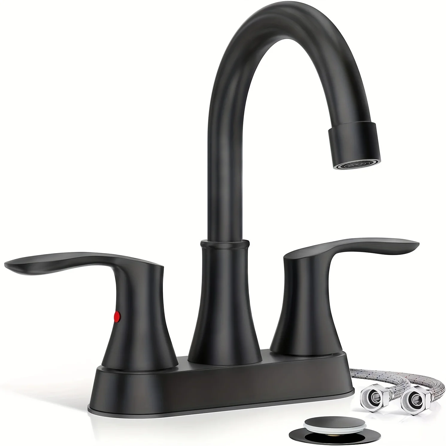 

Bathroom Faucets Basin Sink Faucet 4in Centerset Vanity Mixer with Pop-Up Drain Bathroom Faucet 3 Hole 2 Handle Bathroom Faucet for Sink