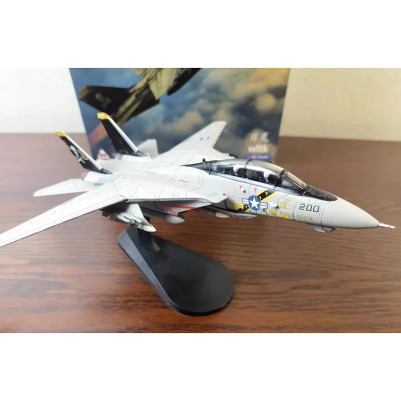 Diecast 1/100 Scale USAF F-14A Tomcat Combat Aircraft VF-84 Pirate Flag F14 Alloy Model Collection Toy Gift