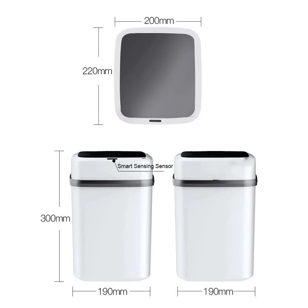 Smart Trash Kitchen Recycling Trash Can USB Charging Automatic Sensor Dustbin Electric Waste Bin Bathroom Waterproof Wastebasket