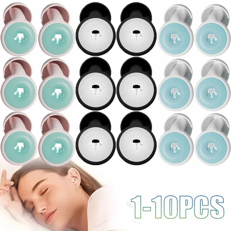 

1-10PCS Dual Layer Luminous Silicone Earplugs Sound Blocking Reusable for Side Sleepers Travel Office Reading Meditation Snoring