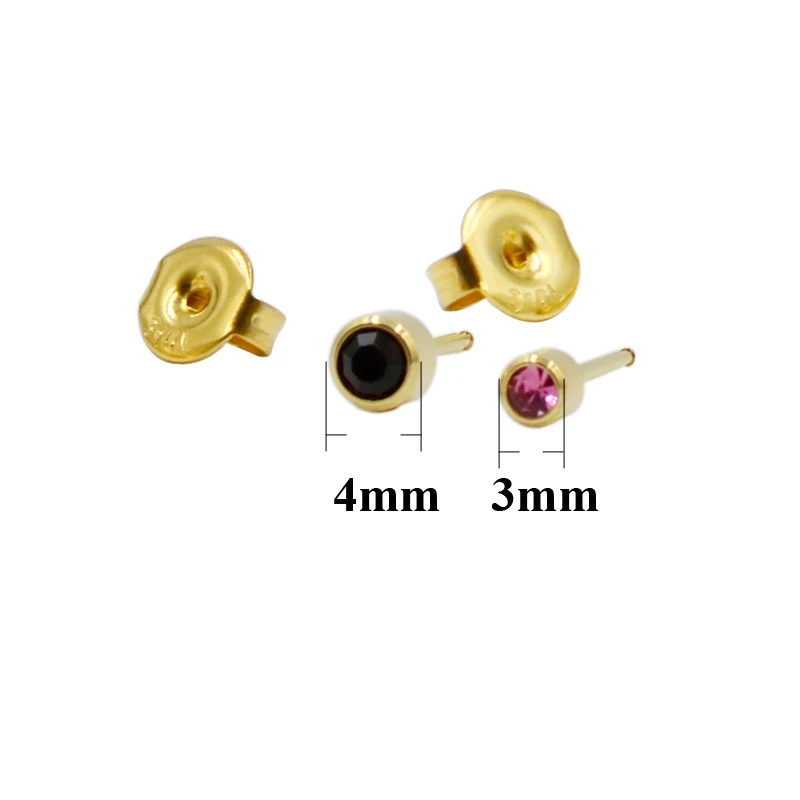 1PC DolphinMishu Disposable Safe Ear Piercing Pink Gun Unit 316L Stainless Steel Ear Stud with Crystal Ear Puncture Kit