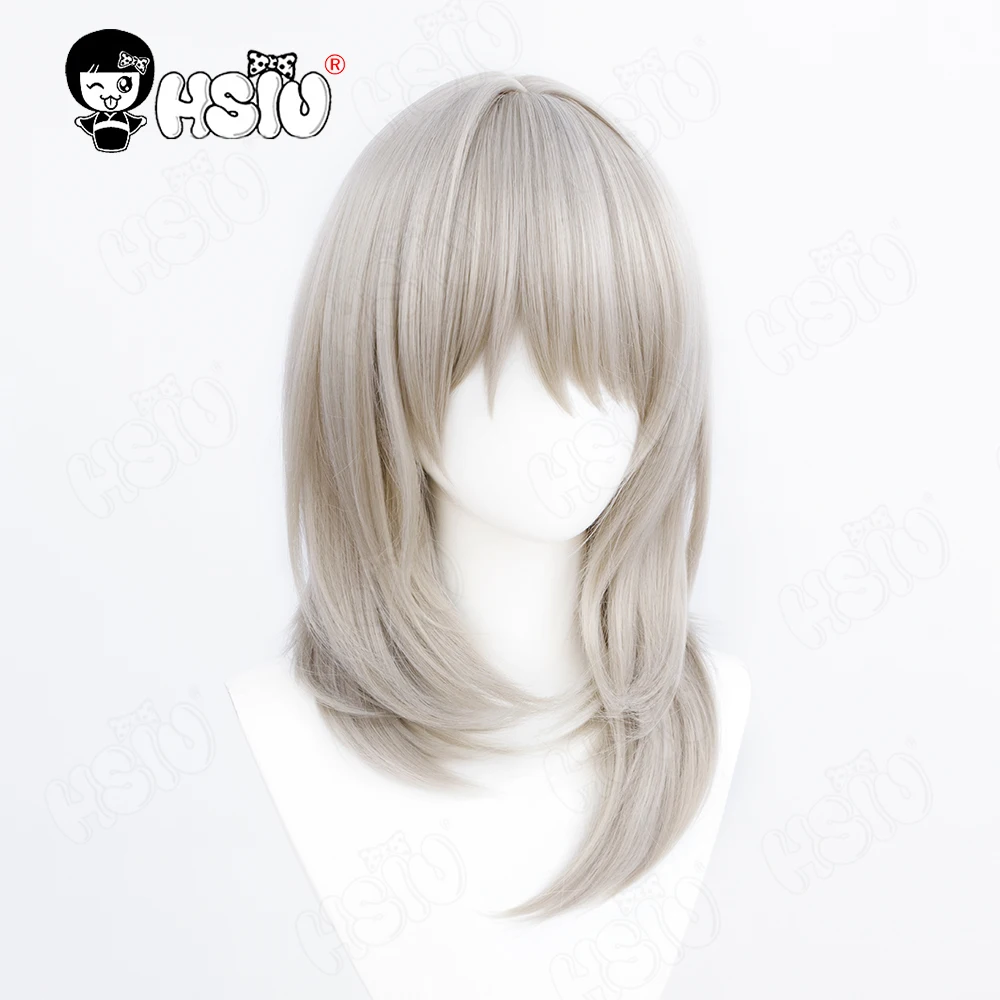 Kawaragi Momoka Cosplay Wig Fiber synthetic wig「HSIU 」champagne gray long Wig+Wig cap Anime GIRLS BAND CRY Cosplay Wig image 3