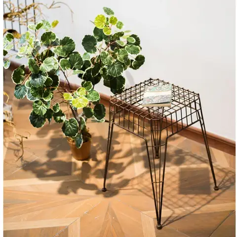 LOFT-다기능 다이닝 체어, 산업 스타일, 철제 짠 발코니 스툴, 화분 홀더, 정원 장식, 커피 시트