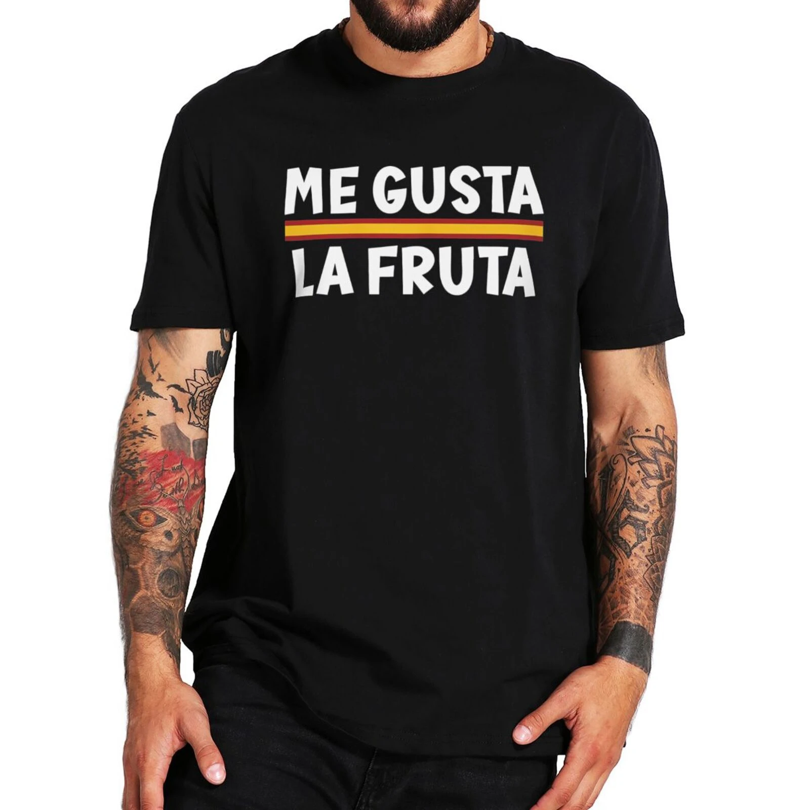 100% Cotton Soft Unisex O-neck T-shirt For Men Women EU Size Me Gusta La Fruta T Shirt I Like Fruits Spanish Meme Y2k Camiseta