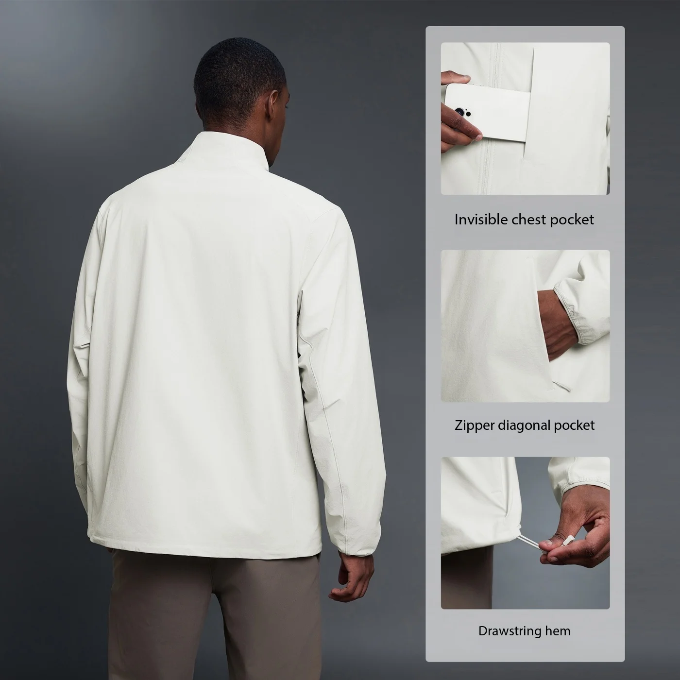 Lemon Casual Loose Men's Jacket Couple Style Commuter Outdoor Windproof Standing collar Coat Spring Autumn Fashion Men's Cothing