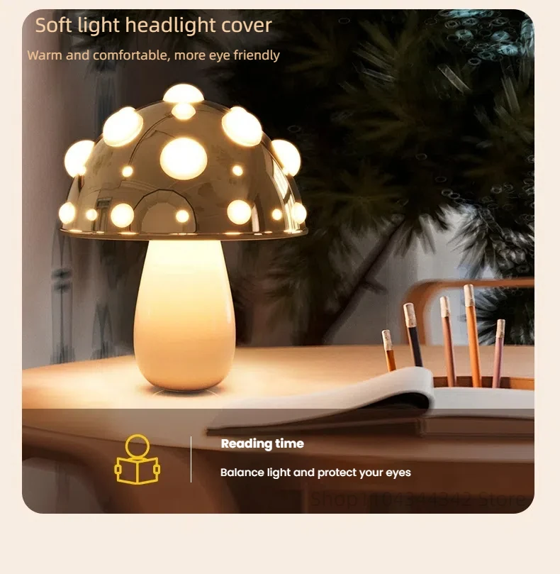 

Creative mushroom table lamp, adjustable modern minimalist bedroom, children's room desktop atmosphere lamp, lighting fixtures