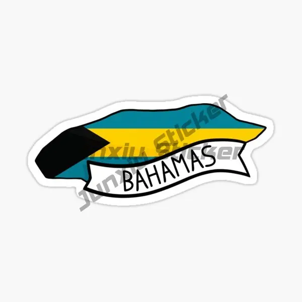 Bahamas Coat of Arms Flag Shield Decal  Waterproof Accessories Bahamas Country Code Oval Sticker with Flag Map for Bumper Laptop