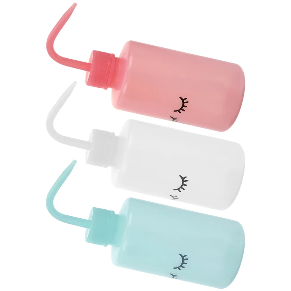 6pcs Curved Mouth Squeeze Bottles Transparent Plant Watering Eyelash Cleaning Lab Bottle Compact Precise