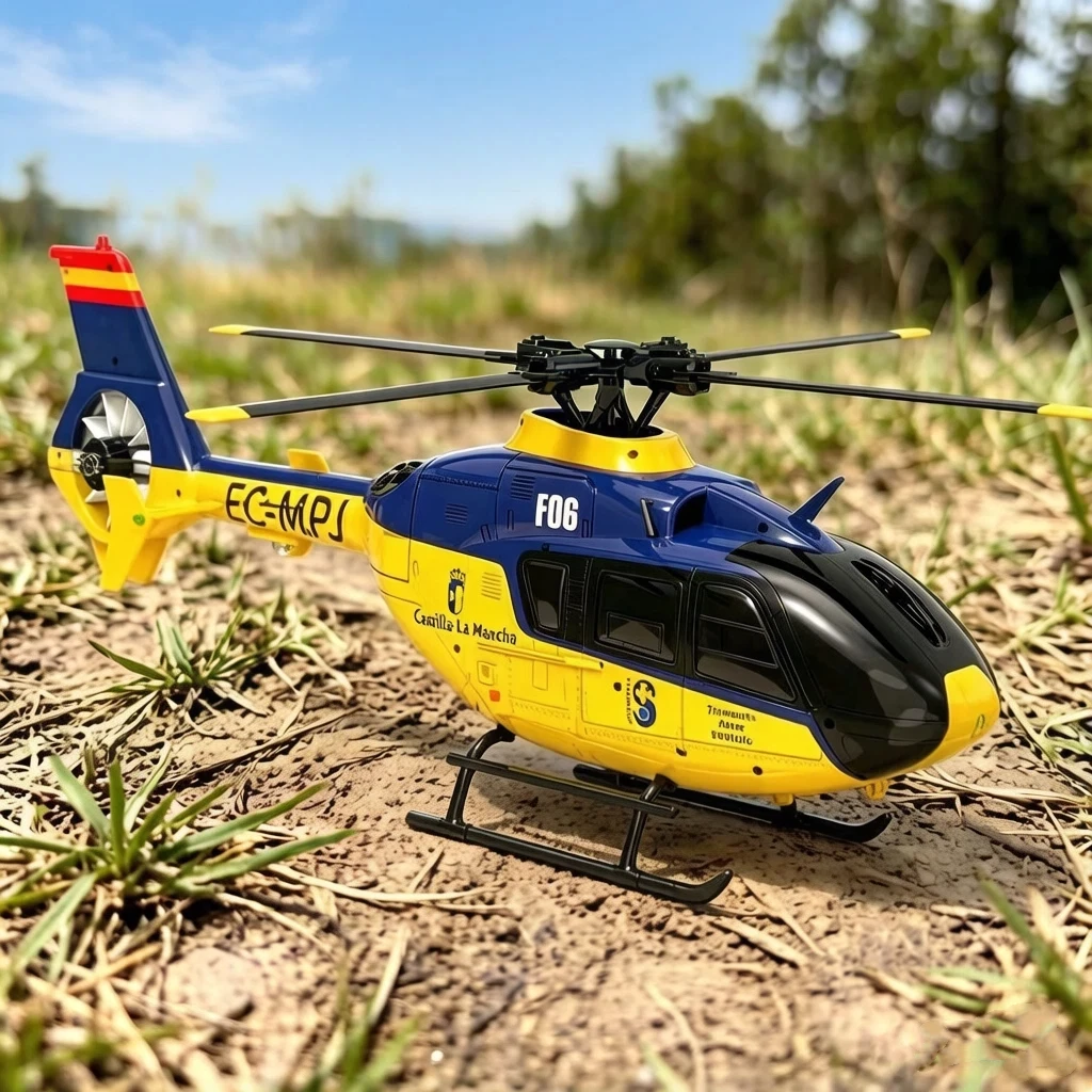 

F06 EC135 Yuxiang Simulation 2.4G Full Scale 6-Channel Remote Control Dual Brushless Helicopter 3D Inverted Aerobatic Model Toy