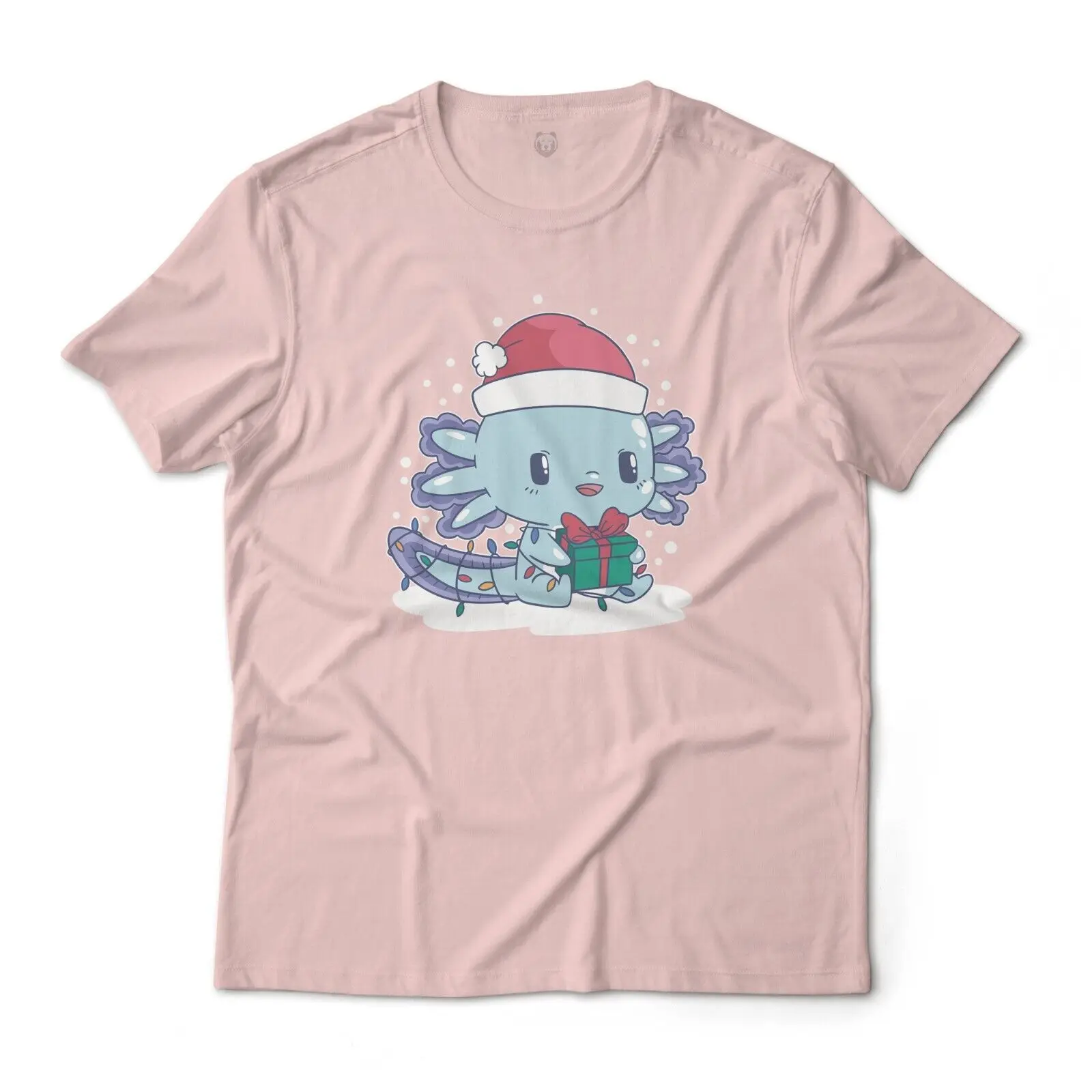 Cute Christmas Axolotl Art Holiday Graphic T-Shirt Lightweight Cotton Unisex