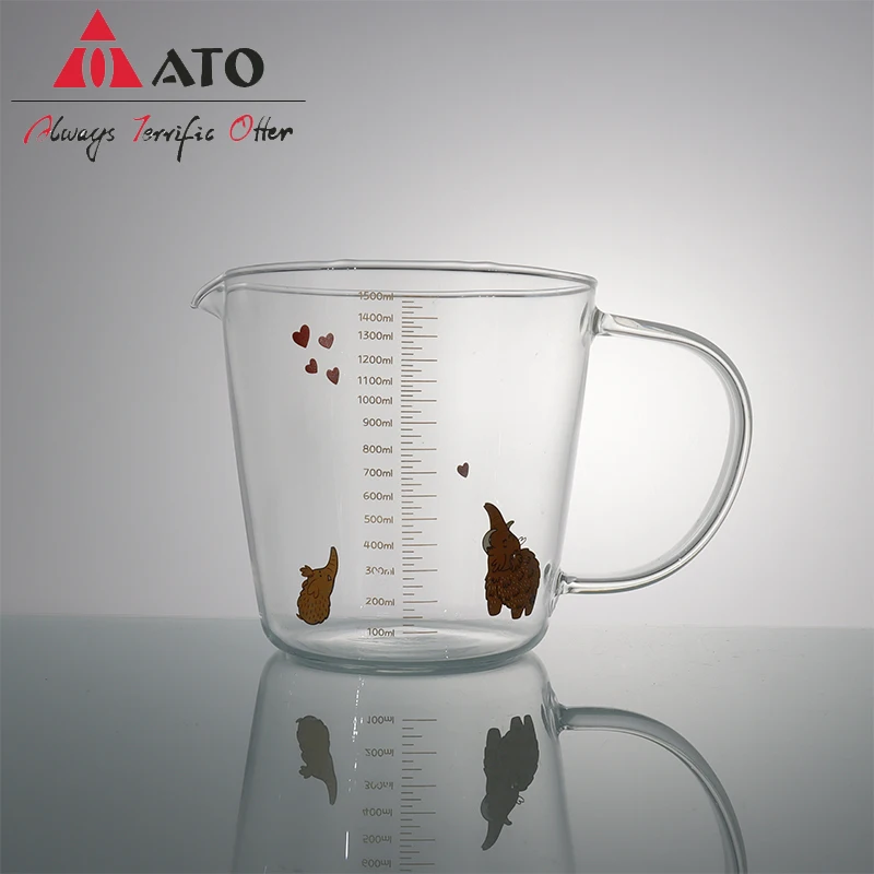 

1500ml Vintage Transparent Printing Tea Cup with Handle