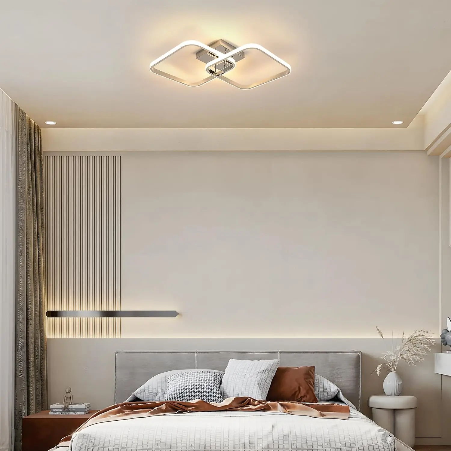 Moderne quadratische Deckenleuchte, LED-Kronleuchter, 42 W Acryl-Deckenleuchte für Küche, Esszimmer, Wohnzimmer, Studio, Büro, 6500 K – Detail 15
