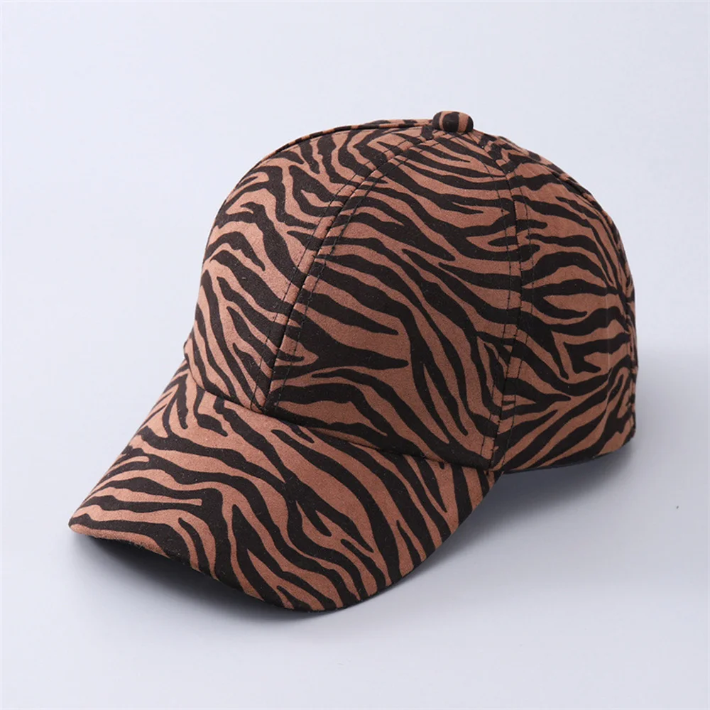 Leopard Print Baseball Caps Zebra Print Curved Brim Beach Cap Outdoor Leisure Sun Hats For Adult Student