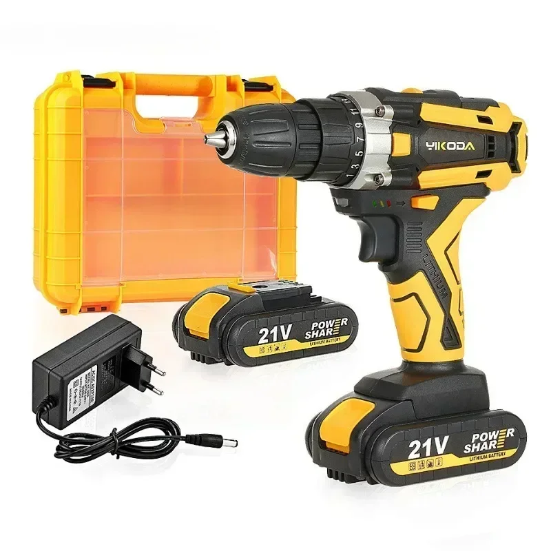 12/16.8/21V Cordless Drill Rechargeable Electric Screwdriver Lithium Battery Household Multi-function 2 Speed Power Tools