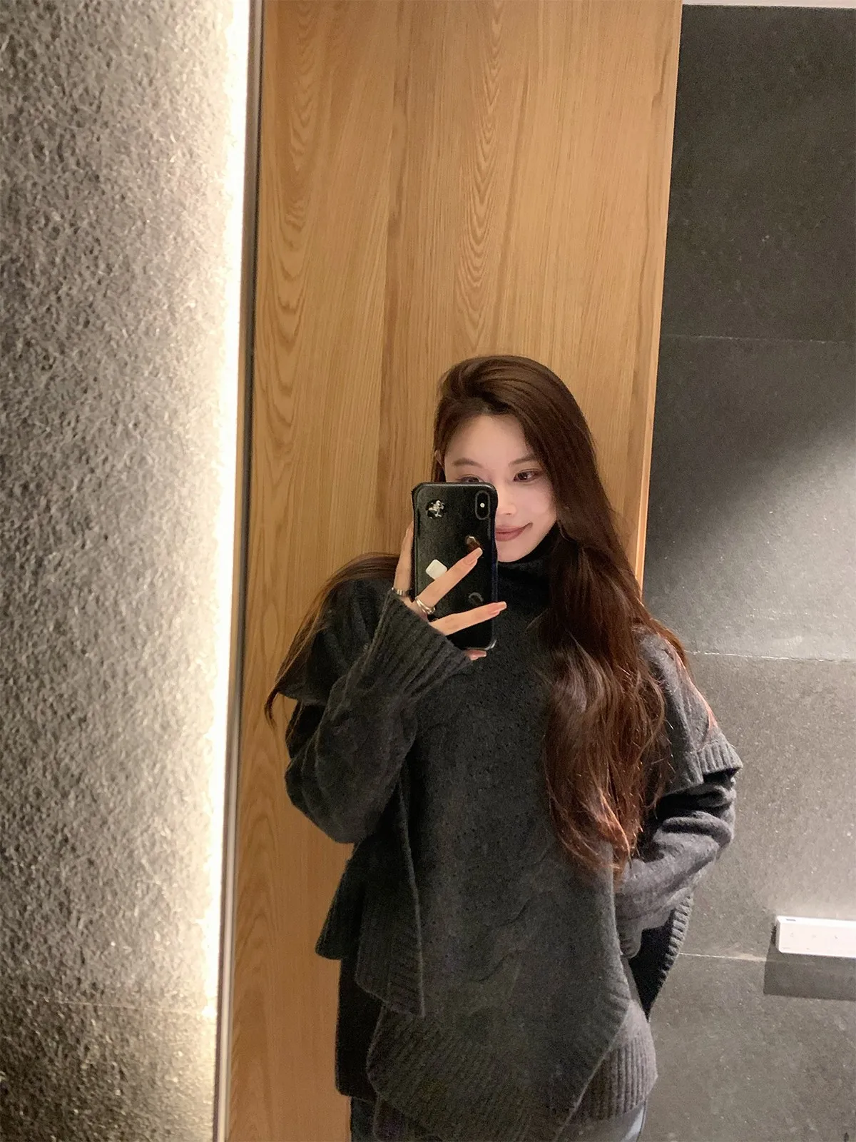 

Ele Aosphere Cowl Ne Knitwear Set High Weight Wool Sweater And Coat Combo for Women Winter 2024 00% Pure Wool