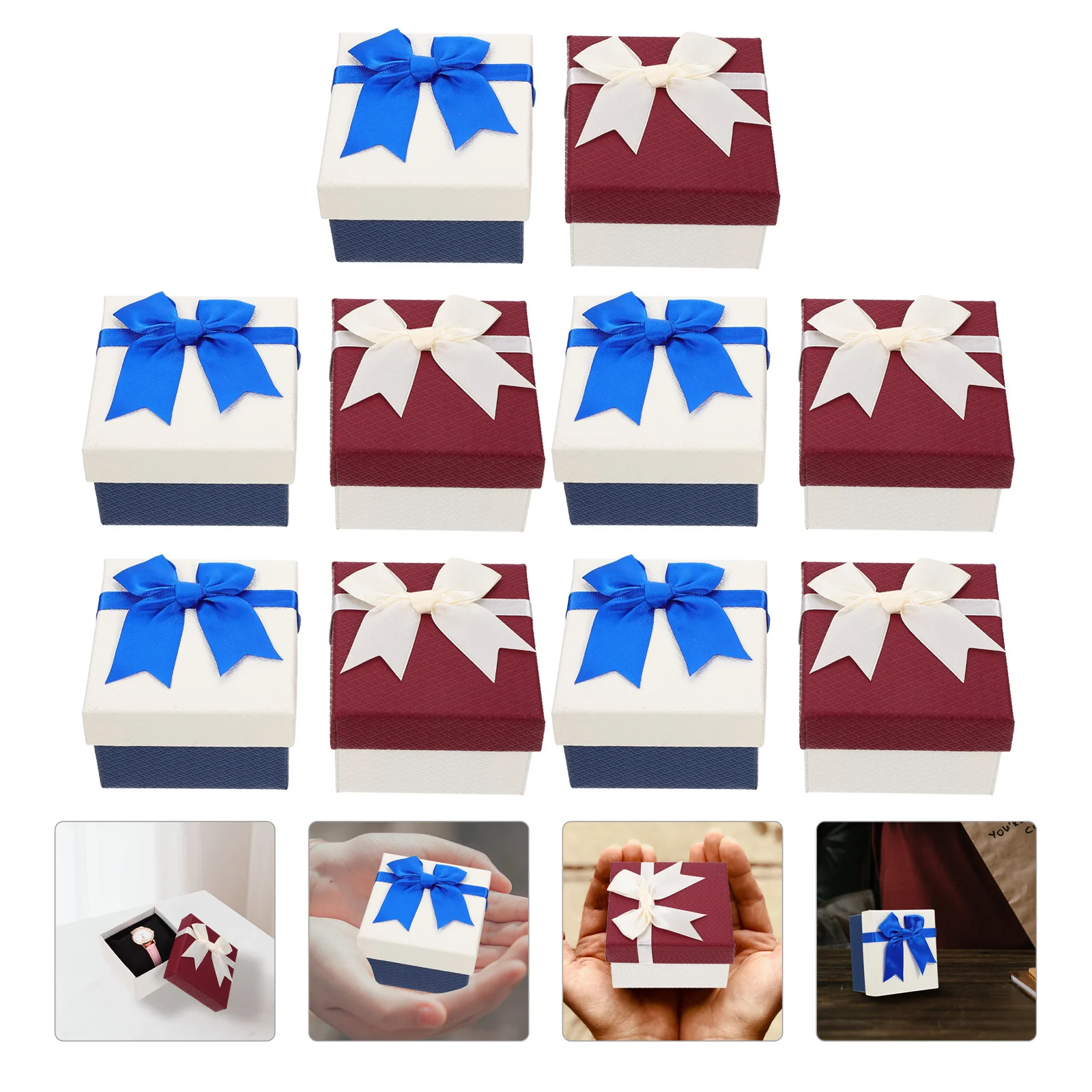 

10Pcs Watch Storage Boxes Single Watch Display Jewelry Holder Bowknot Packaging Case for Bracelets Packaging Box for Jewelry