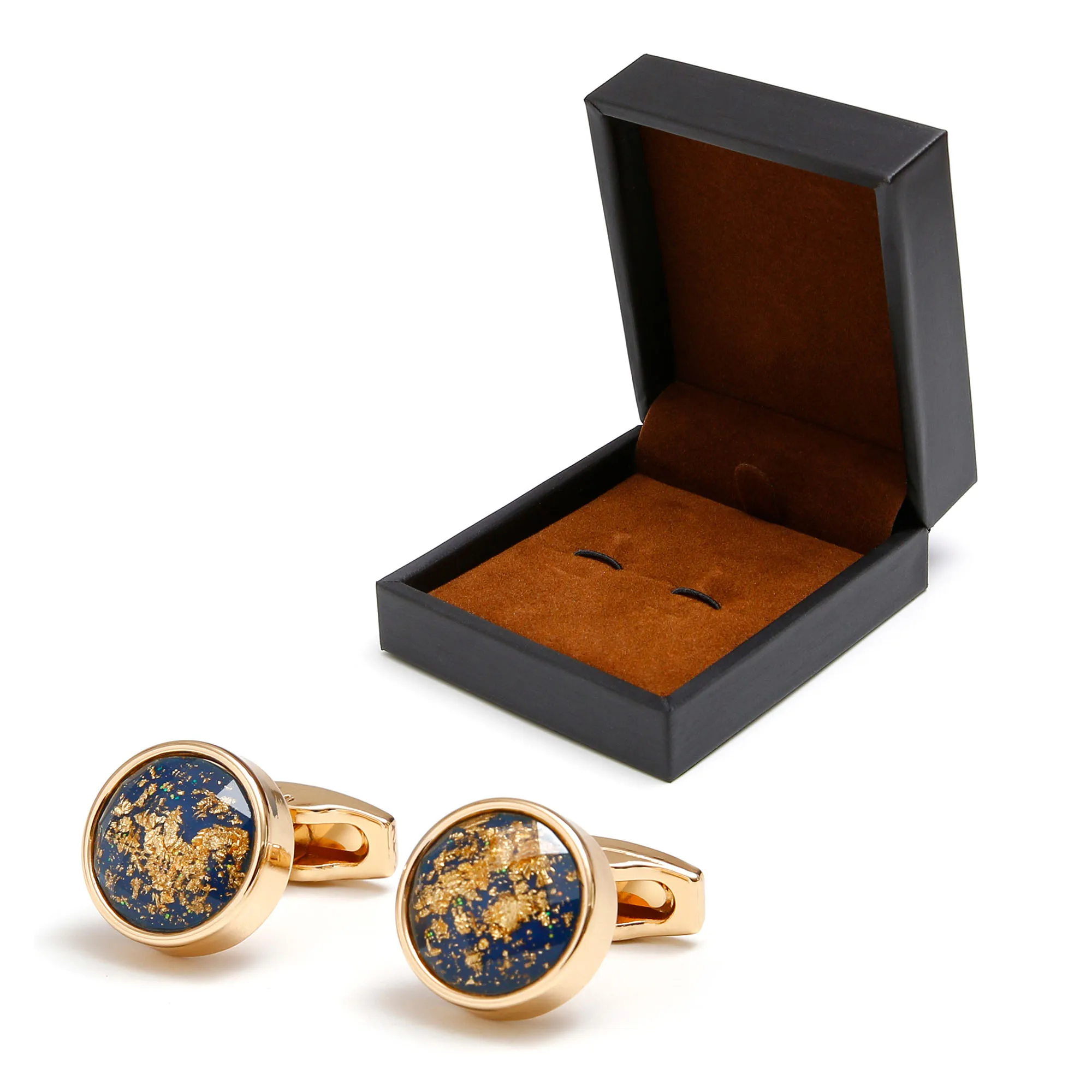TOMYE Cufflinks Gold for Men, Luxury Star Crystal Dress Shirt Cuff Links, Formal Business Gift Jewelry for Dad Husband Groom